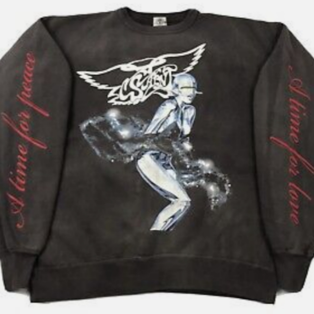Saint Michael X Sorayama Sexy Robot Aerosmith Crewneck Sweatshirt